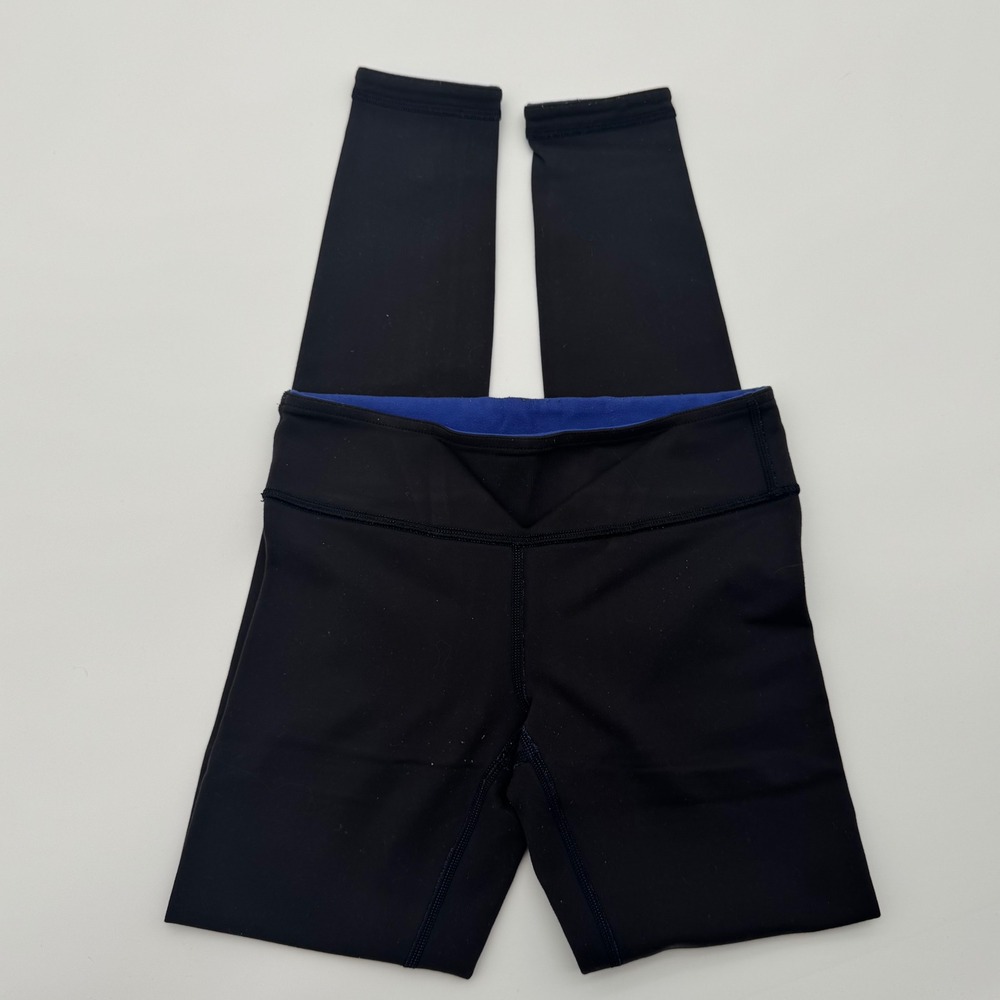 Ivivva by Lululemon Girls Reversible Leggings Black Royal Blue Size‎ 10